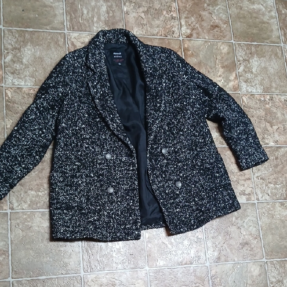 GUC Madewell Sezane Black and White Tweed Jacket Size Medium